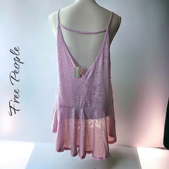 NWT FPMovement Burnout Acid Wash Flowy Tank Top in light pink purple - Picture 4 of 7